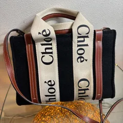 ΩNA5236 大人気！ Chloe クロエ Woody ウッディ スモール ブラックカラー ロゴ ショルダーバッグ ハンドバッグ