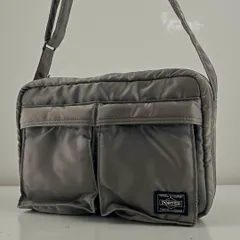 【極美品】 ポーター PORTER 吉田カバン  TANKER SHOULDER BAG(S) タンカー ショルダーバッグ Sサイズ ショルダーバッグ Sサイズ ボディクロスバッグ ワンショルダーバッグ ダブルジップ 2層式 軽量 シルバーグレー 2層