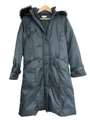  J-white  ジェイホワイト　ダウンコート　ファー　ベルト付き　ブラック　レディース　サイズ9【ZK87】