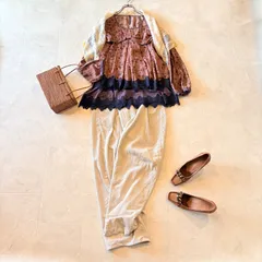 NO.6-130 as know as 長袖シャツブラウス総柄　vintage ヴィンテージ　花柄