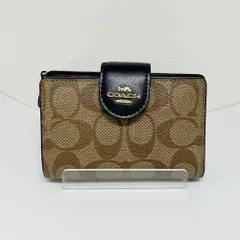 COACH【コーチ】C0082 ミディアム コーナー ジップ ウォレット シグネチャー キャンバス 財布 ウォレット 2つ折り財布 コンパクトウォレット レディース メンズ