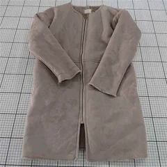 ◇ ⊇ アージー AG ノーカラー フェイクムートンコート ベージュ系 レディース M E  【1512100010401】