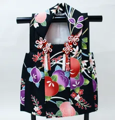 七五三 三歳 女児 女の子 被布コート 単品 黒色 ポリエステル100％ 染加工は日本 ひな祭り 三才 3才 3歳 NO43019