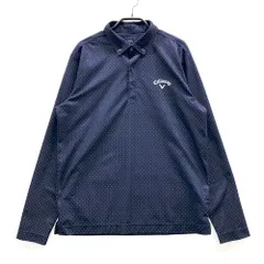 サイズ：L CALLAWAY キャロウェイ  長袖ポロシャツ ドット ネイビー系 [240101568434] ゴルフウェア メンズ ストスト