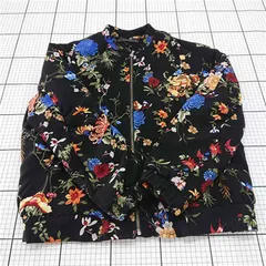◇ Θ ザラ ZARA Trafaluc 花柄ボンバージャケット ブラック系 S レディース E  【1512220030303】
