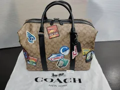 美品！【2614N05】COACHコーチ　シグネチャー トラベルパッチ 2WAY ボストンバッグ