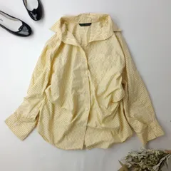 ZARA ザラ ストライプ オーバーサイズ ポプリンシャツ イエロー(68E＋7687)26H
