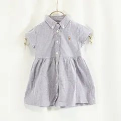 Ralph Lauren ラルフローレン 半袖ワンピース 水色 80サイズ ベビー 女の子 ポニー刺繍 ロゴ 子供服 春夏 お出かけ 中古