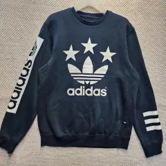 ユニセックス adidas アディダス ネイビー 3本線 起毛 スウェット