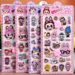 ラブブ Labubu 肉球 シール 4枚セット もちもちか わいい 猫の手 ラブブ Labubu ボンボンシール ぷくぷくシール ドロップシール ステッカーデコ 装飾用 スマホケース飾り ねこ ご褒美 ごほうびシール DIY 可愛い 手帳シール 貼り付け