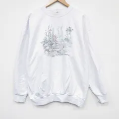 XL/古着 NORTHERN REFRECTIONS 長袖 スウェット メンズ 90年代 90s 花 クルーネック 白 25dec08