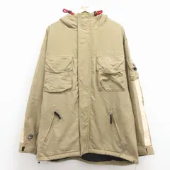 XL/古着 トミーヒルフィガー 長袖 ブランド ナイロン ジャケット パーカー メンズ ベージュ 内側フリース 25dec08