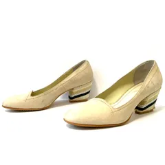 日本製◎【REGAL】リーガル ラウンドトゥ ヒール パンプス スエード チャンキーヒール 仕事 フォーマル 食事会 卒業式 入学式 ママコーデ キレイめ ベージュ レディース 24.5cm/M41571UU