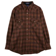 古着 ペンドルトン PENDLETON オンブレチェック ウールウエスタンシャツ メンズXL相当/evb033365
