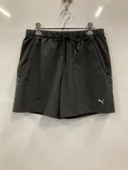 ピB200⚫︎PUMA⚫︎プーマ⚫︎ハーフパンツ⚫︎スポーツ⚫︎ウェスト後ファスナーポケット有⚫︎ドロスト⚫︎リフレクター（反射材）⚫︎sizeL⚫︎黒