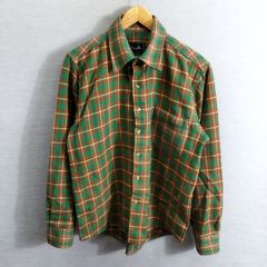 80s TLANCE PORT トランス ポート 長袖 ネルシャツ チェック 古着 VINTAGE レトロ サイズ L-86 ブラウン グリーン  A715