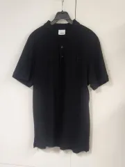 バーバリー ブラック Bロゴ 半袖 ポロTシャツ XL (100-105)
