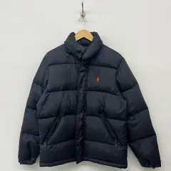 ポロラルフローレン ブラック ダウン アウター メンズ