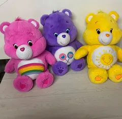 中古　Care Bears ビッグぬいぐるみセット　ピンク　パープル　イエロー　コストコ