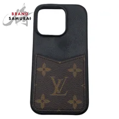 LOUIS VUITTON ルイヴィトン モノグラム ブラック 黒 ブラウン 茶色 レザー iPhoneケース  iPhone 15 Proケース 男女兼用 メンズ 502681【中古】