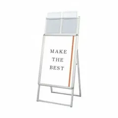 常磐精工 ポスターグリップスタンド看板カタログケース付(屋外用) B2片面シルバー PGSKK-B2KS-G