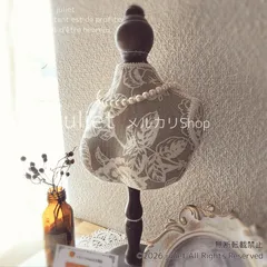 トルソー クラシカルトルソー ジュエリーホルダー ネックレススタンド 高さ36cm 木製 レース柄コットン フランスアンティーク風 ブロカント ディスプレイ什器  可憐 絵になる小物 静かに佇むトルソー【Maison de l’Atelier Paris】
