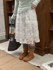 春新商品 フラワー コットン スカート デイリー デートコーデ