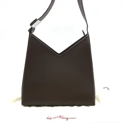 美品 Feragamo フェラガモ ショルダー トート バッグ 肩掛け ワンショルダー レザー ブラウン レディース ブランド 鞄 かばん k7365