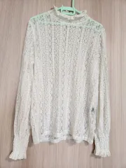 レディースレース長袖Tシャツ レースメッシュブラウス