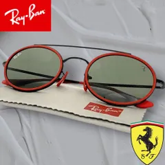 Ray Ban レイバン イタリア製 RB3847M FERRARI COLLECTION スクーデリア フェラーリ コレクション オーバル ダブルブリッジ サングラス 眼鏡 メガネ 定価3.7万 F035/31 52□22 140▲066▼60120m0