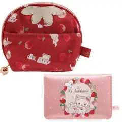 【中古】雑貨 コリラックマとストロベリーキャットテーマ アクセサリーケース付ポーチ 「リラックマ」