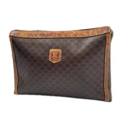 CELINE  セリーヌ マカダム 柄セカンドバッグ  ブラウン 中古