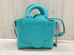 通年 MARY QUANT マリークワント ショルダーバッグ BIG デイジー ターコイズブルー