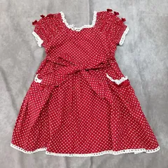 shirley temple シャーリーテンプル 半袖ワンピース レース リボン 水玉 日本製 110cm【0012】