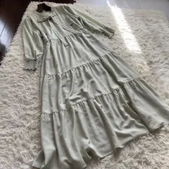 2/9まで SALE  31 Sons de mode（トランテアン ソン ドゥ モード） ボウタイティアードワンピース （ライトグリーン）14850円