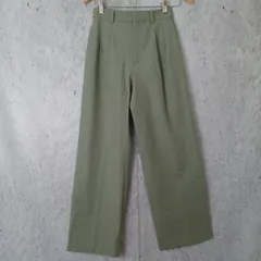 UNIQLO ユニクロ レディース タックワイドパンツ ツータック グリーン系 Sサイズ 〇□