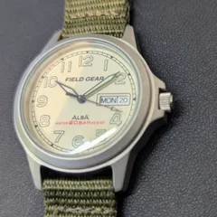 【成】1991年製 ボーイズ セイコー/ALBA アルバ FIELD GEAR フィールドギア デイデイトカレンダー フィールドウォッチ ミリタリーウォッチ V333-6A20【3276MO】A28