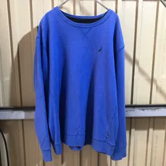 1623 NAUTICA トレーナー ブルー 2XL ノーティカ スウェット ワンポイント 刺繍ロゴ 古着卸 アメリカ仕入