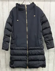 HERNO ダウンコート ヘルノフーデットダウンジャケット 切り替え ネイビー size44