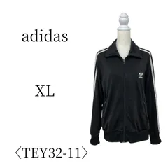 adidas アディダス 黒×白 ジャージリブジャケット XL(LL) TEY32-11