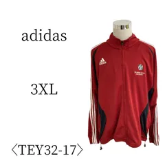 adidas アディダス 赤×白 ジャージリブジャケット 3XL(4L) TEY32-17