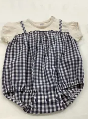 【70㎝】ベビー服チェックロンパース