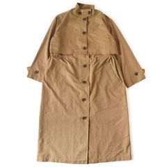 WA26160 美品 BEAMS HEART ビームスハート 長袖 ケープ重ね風 ロングコート ベージュ スタンドカラー S
