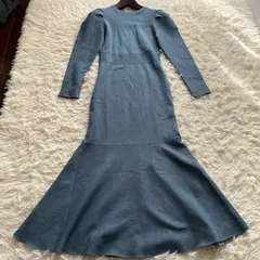 SNIDEL ビッグレースカラーニットワンピース