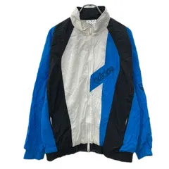 ～90s adidas ジャケット M ホワイト マルチカラー アディダス ジップアップ アーム刺繍 スポーティー ライトアウター 春秋物 a801-6134