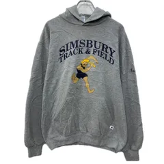 90～00s メキシコ製 RUSSELL ATHLETIC プリントスウェット パーカー L グレー ラッセルアスレティック プルオーバー 秋物 a801-6138