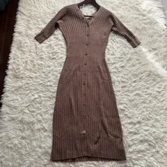 2/9まで SALE　FRAY I.D（フレイアイディー）ウールカシミヤ リブニットワンピース