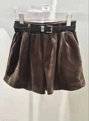 コーデュロイベルトハーフパンツ (FW 新作 セット 暖かい 起毛 厚手 ゆったり バンディング シンプルな