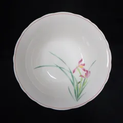 香蘭社 深鉢 菓子鉢 盛鉢 ボウル 大鉢 蘭 有田焼 白磁 色絵 金彩 大鉢 併売