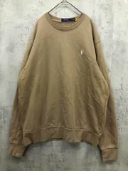 POLO RALPH LAUREN ポロ ラルフローレン 裏毛 トレーナー ロゴ刺 スウェット sizeL(180/100A)/ベージュ ■■◎メンズ